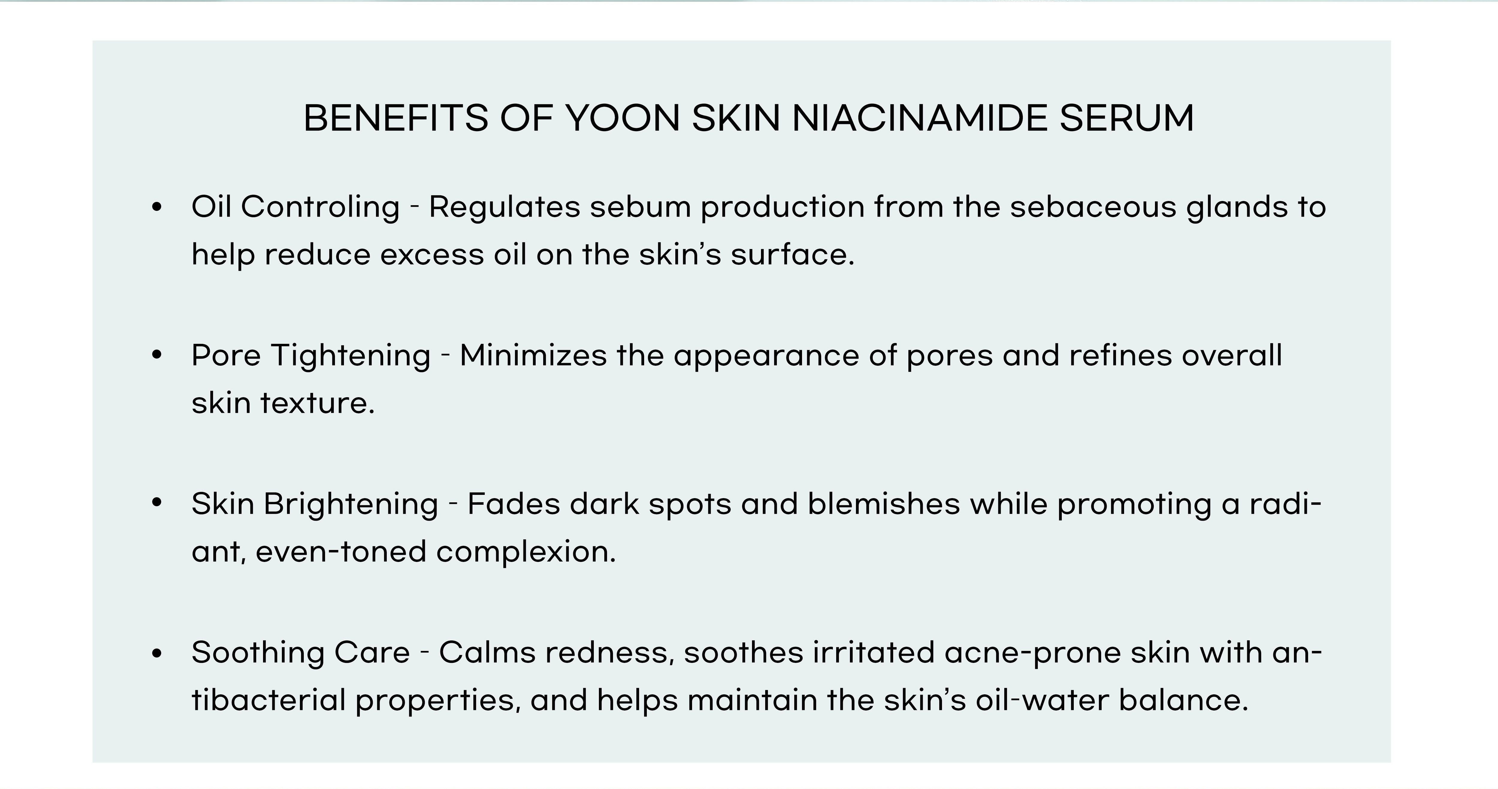 Yoon Skin Niacinamide Serum 30ml (2027.12.29)