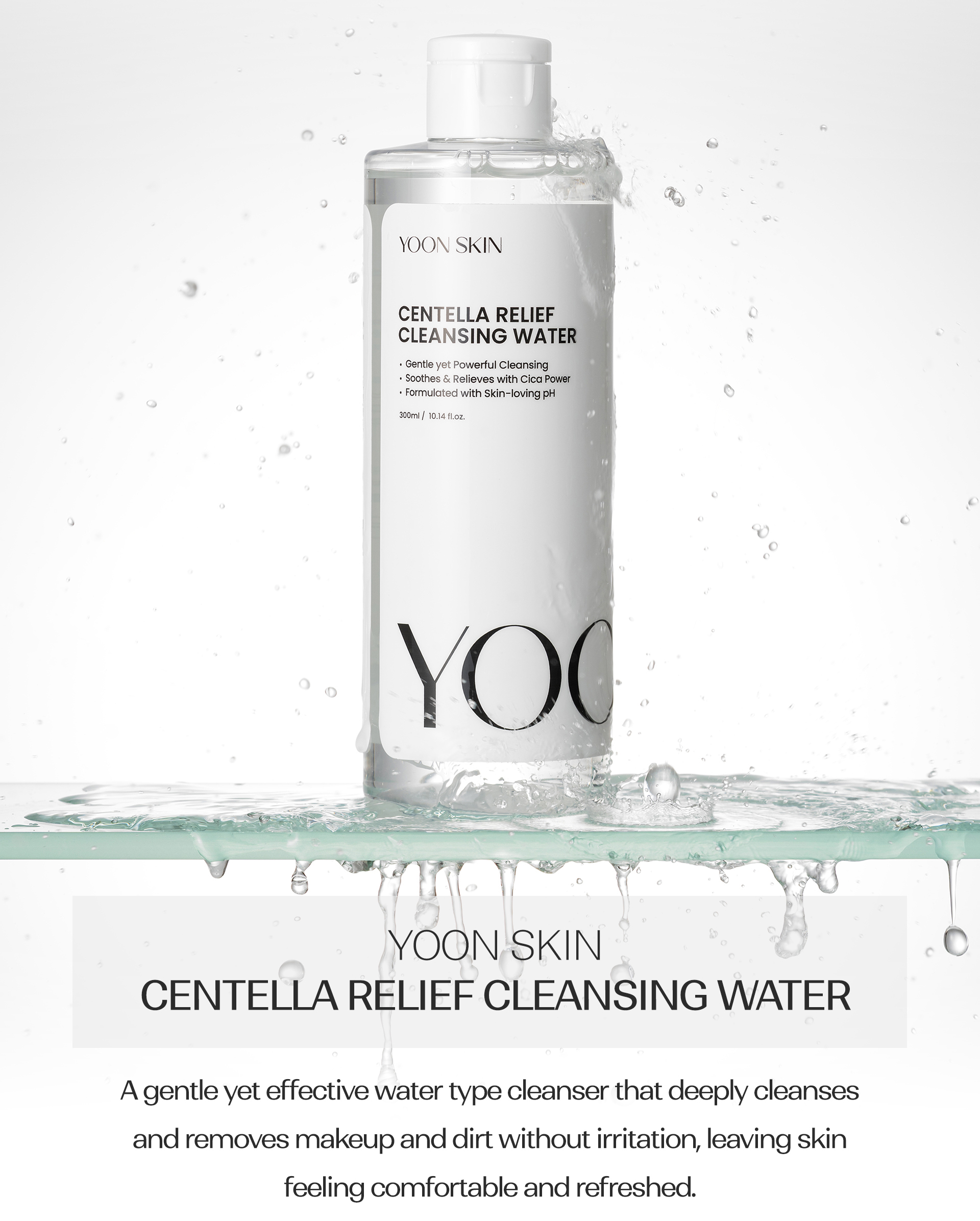 Yoon Skin Centella Relief Cleansing Water 300ml (Exp-2028.8.10)