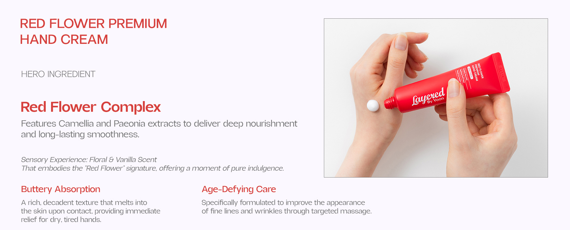 Layered by Yoon Red Flower Hand Cream 30ml (Exp-2028-12-25)